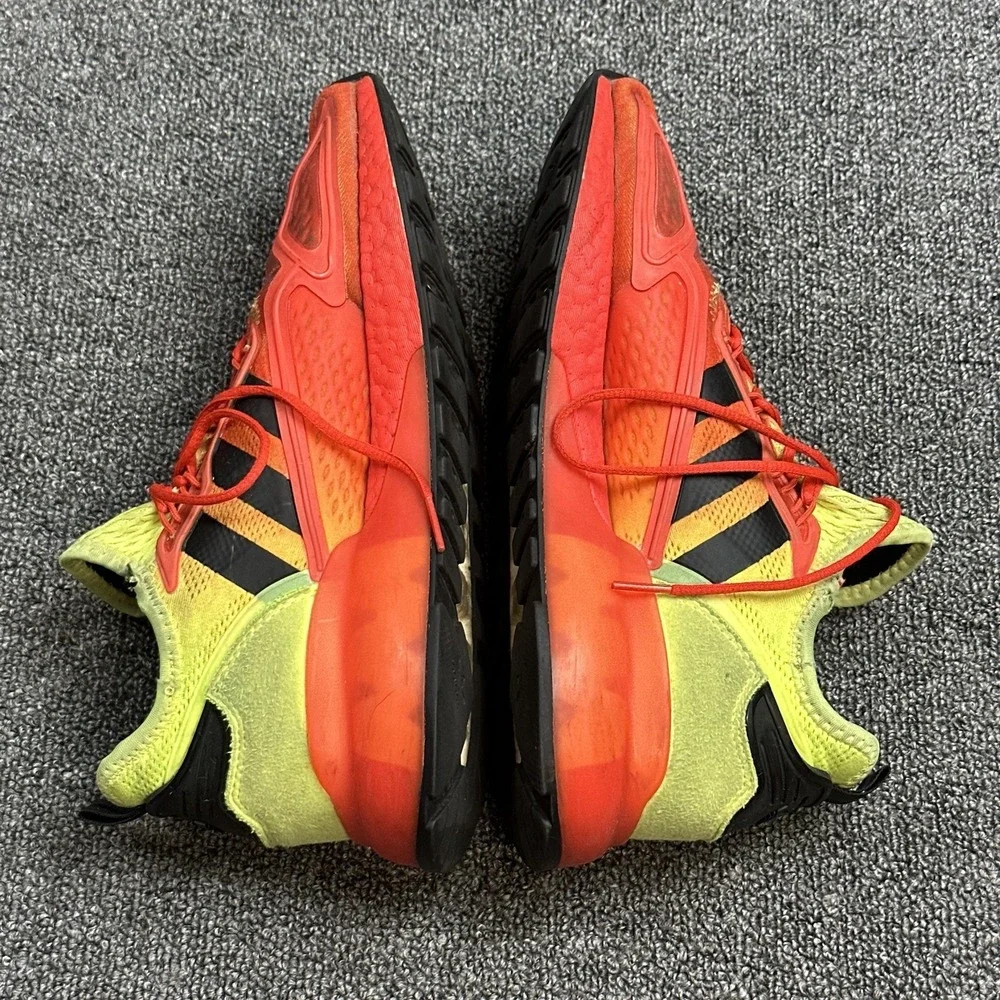 Adidas ZX 2K Boost Sneakers Mens Sz 8.5 Flux Solar Yellow/Hi-Res Red Shoes.